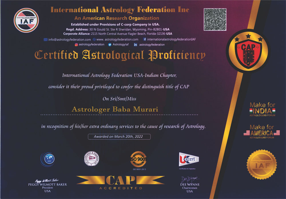 Astrologer Baba Murari +91-9815006583